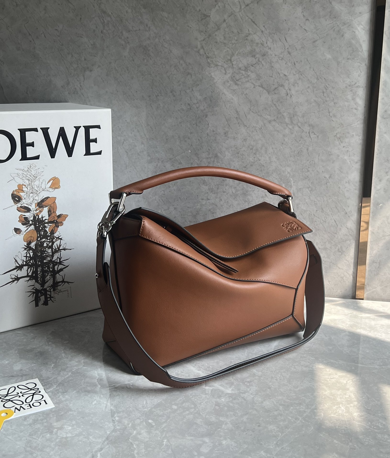 Loewe Medium Puzzle Bag in Classic Calfskin Toffee